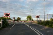 Level crossing at Belford Station - Geograph - 2157371.jpg