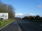 A4229 approaching A48 roundabout at Pyle - Geograph - 1654902.jpg