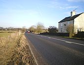The Morridge Side milepost in its setting on the A523 - Geograph - 1736940.jpg