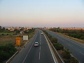 End of A6 outside Limassol, approaching the upgrade works at the roundabout with the A1 - Coppermine - 2050.jpg