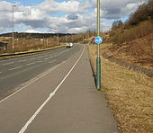 Cyclists to the left, pedestrians to the right, Oakdale - Geograph - 1733966.jpg