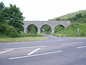 Railway bridge across the B3351 - Geograph - 886562.jpg