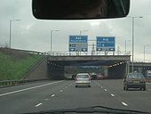 M61 (A666(M)) has tunnels here - this is due to skew of the slips to the A580 (actually the M61 mainline!) passing overhead. - Coppermine - 1218.jpg