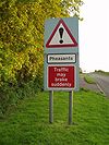 Pheasants Warning And Supplementary Braking Traffic Plate Atherstone - Coppermine - 11829.jpg