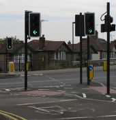 "Cycle Crossing Only" across Hanger Lane... (C) David Hawgood - Geograph - 2573444.jpg