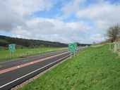 A76 Mennock WS2+1 merge sign.jpg