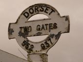 Eggardon Hill- Two Gates signpost detail - Geograph - 1785074.jpg