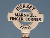 Marnhull- detail of Finger Corner finger-post - Geograph - 1917099.jpg