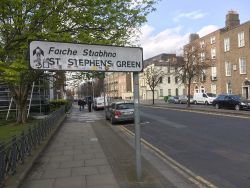 St Stephen's Green road sign.