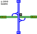 The current layout of the interchange.