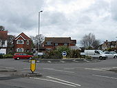 Roundabout at the top of Hill Lane - Geograph - 1780295.jpg