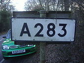 A283 sign Sussex border - Coppermine - 21536.JPG