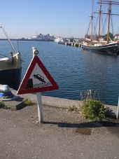 Car falling into sea sign, Helsingor, Denmark - Coppermine - 6693.jpeg