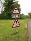 Dual Height Restriction And Distance to Restriction Signs off A423 at Fenny Compton Wharf - Coppermine - 11373.jpg