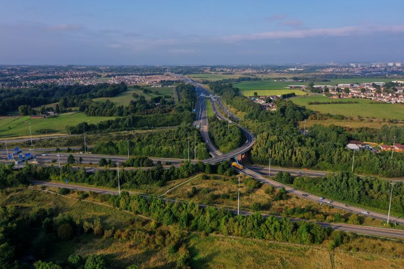 File:M74 Maryville Interchange - aerial from south.jpg