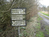 Old road sign, Crick - Geograph - 347209.jpg