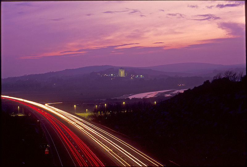 File:A27 Shoreham Flyover from Mill Hill - Twilight - Coppermine - 17890.jpg