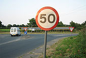 Stop at 50 miles an hour- B1145 meets A1067 - Geograph - 523536.jpg