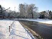 Overleigh Roundabout on a snowy day - Geograph - 1652107.jpg