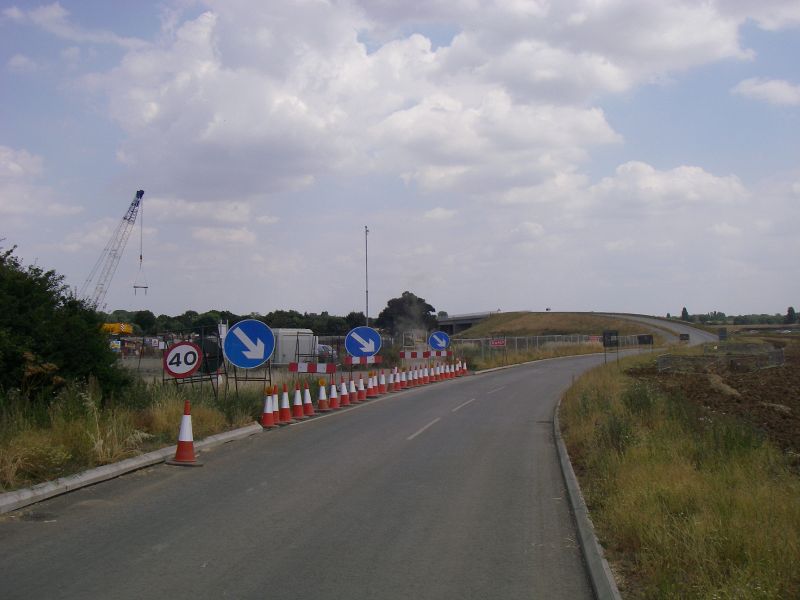 File:20180714-1225 - C167 approaching the new A1-A14 overbridge looking East 52.313335N 0.249715W.jpg