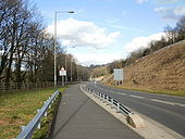 B4251 Sirhowy Enterprise Way heading away from Chartist Bridge roundabout, Blackwood - Geograph - 1733737.jpg