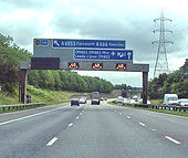 Signs at M61 Junction 3 - Coppermine - 6751.jpg