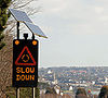 "Slow down" sign, Newtownards (2) - Geograph - 1735809.jpg