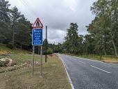 A939 Gairnshiel Bridge - single track road sign August 2023.jpg