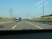 M6 Toll Northbound. Ahead is the bridge for the B4114 - Coppermine - 7055.jpg
