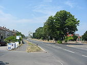 The B1261 road in Seamer Village at Seamer Stores - Geograph - 206168.jpg