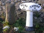 Cast iron milepost and milestone on B6397 - Coppermine - 10384.JPG