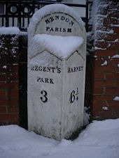 Parish milepost, Finchley Road NW11 - Geograph - 1651994.jpg