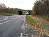 Rotherham Road (A618) - Passing underneath the M1 - Geograph - 1047715.jpg