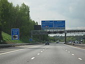 M40 Motorway, Heading North. Junction 3a M42 North or West -One Mile To Go - Geograph - 1283021.jpg