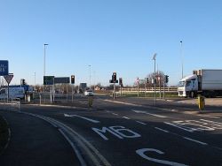 New southbound slip lane, M6 J.17 - Geograph - 4794462.jpg