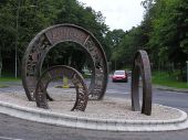 "Three Coins" sculpture, Lifford - Geograph - 1410975.jpg