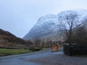 Aonach Dubh and snow gates seen from outside the Clachaig - Geograph - 4324591.jpg