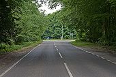 Approaching Three Maids Hill roundabout on the B3420 from Winchester - Geograph - 825305.jpg