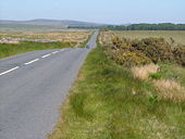 B3357 near Two Bridges - Geograph - 183794.jpg