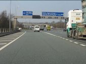 Leaving the M6 motorway, northbound at junction 21 - Geograph - 2359029.jpg