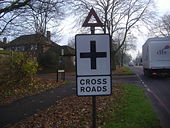 Crossroads sign Belmont Hill - Geograph - 1080619.jpg