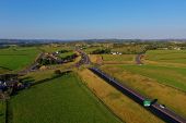 A737 Dalry Bypass - Highfield Roundabout aerial looking north.jpg