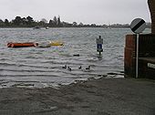 Tidally-flooded road at Bosham - Coppermine - 10601.jpg