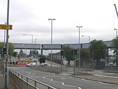 The Rover bridge over the A38 at Longbridge being demolished - Geograph - 1106068.jpg