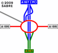 The current layout of the interchange.