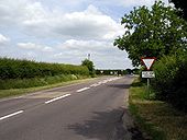 B3084 Salisbury Road approaches the A30 - Geograph - 190598.jpg
