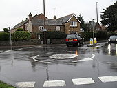 Mini-roundabout on the B2140 - Geograph - 1667080.jpg