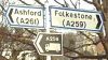 Sign referencing the A261 and A259 in Hythe.jpg