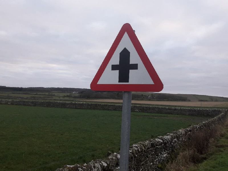 File:Warning Cross Roads sign.jpg