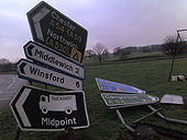 Wrecked signs at M6 J18 - Coppermine - 10409.jpg